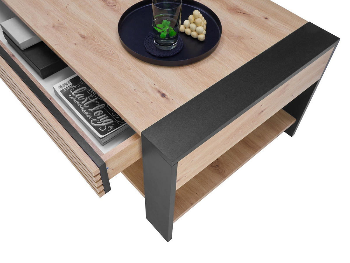 COUCHTISCH Artisan Eiche Dekor 108/60/42 cm - Eichefarben, Holz (60/108/42cm) - moebel dich auf