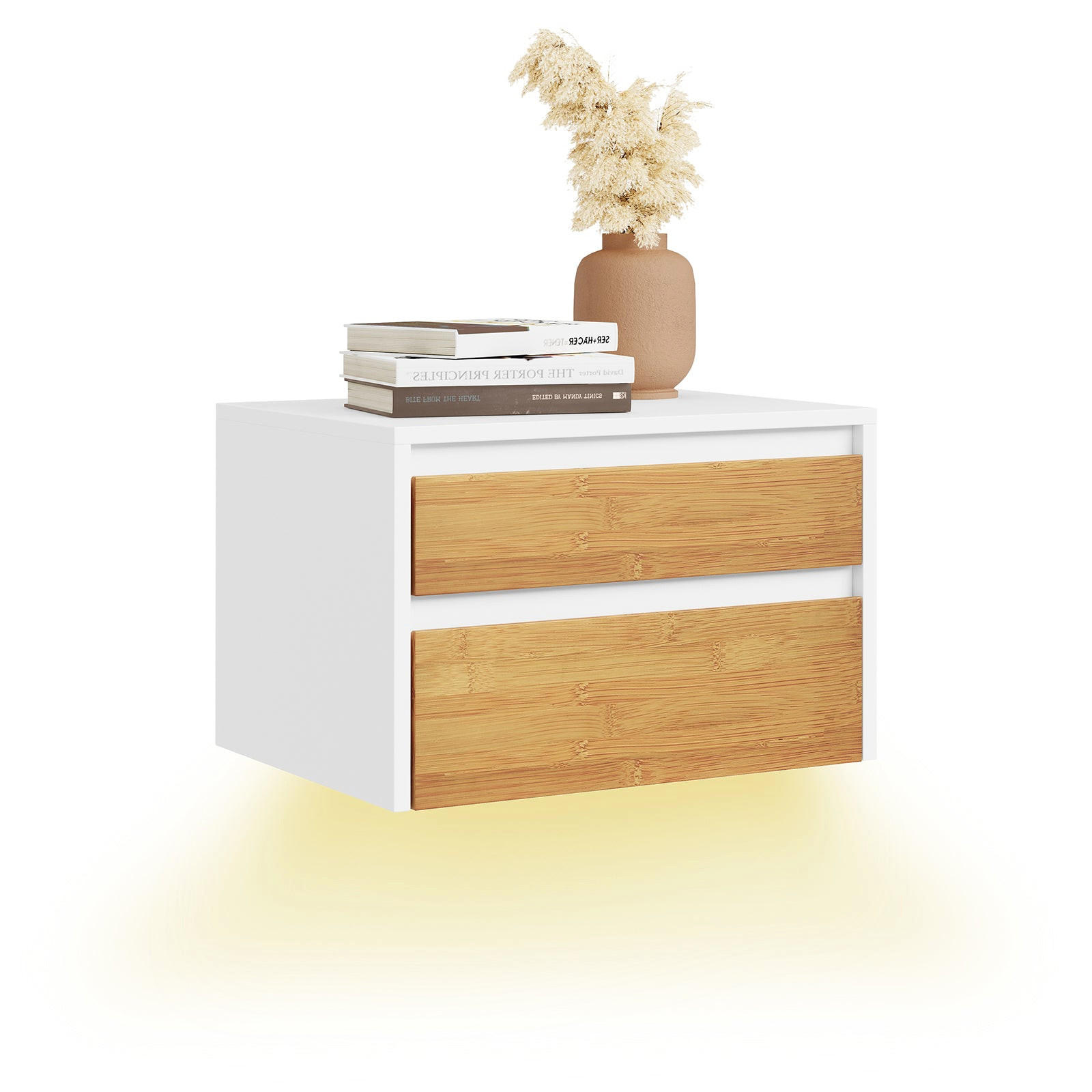 NATTBORD Vit 26x40x30cm - Vit/Naturfärgad, Träbaserade material (40/26/30cm) - SoBuy