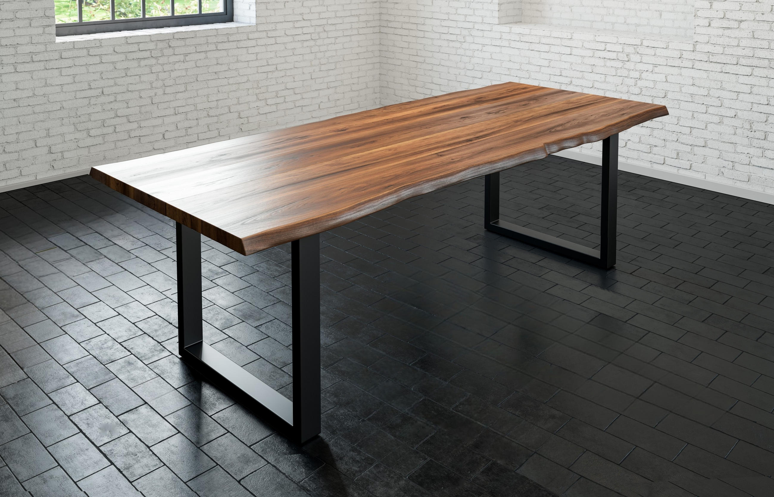 ESSTISCH LIAM - Schwarz/Braun, Holz/Metall (100/200/74cm) - SAM