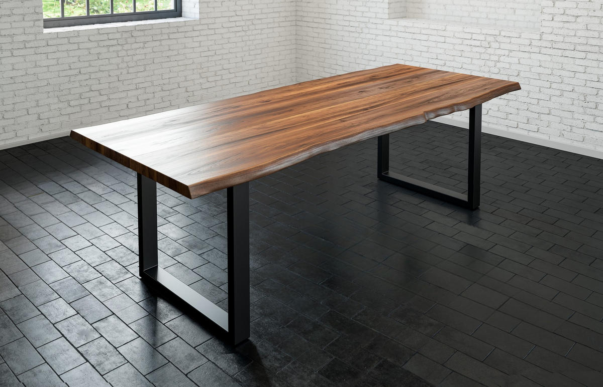 ESSTISCH LIAM - Schwarz/Braun, Holz/Metall (90/180/74cm) - SAM