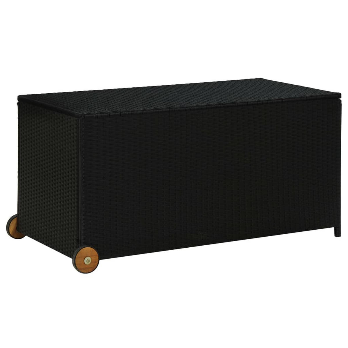 GARTEN-AUFLAGENBOX Schwarz 120x65x61 cm Poly Rattan - Schwarz, Holz (65/61/120cm) - furnicato