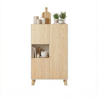 SIDEBOARD aus MDF und Spanplatte 80x40x135 cm Weiß/Eiche hell mit 5 Fächern - Weiß, Holzwerkstoff (80/135/40cm) - IVMEU