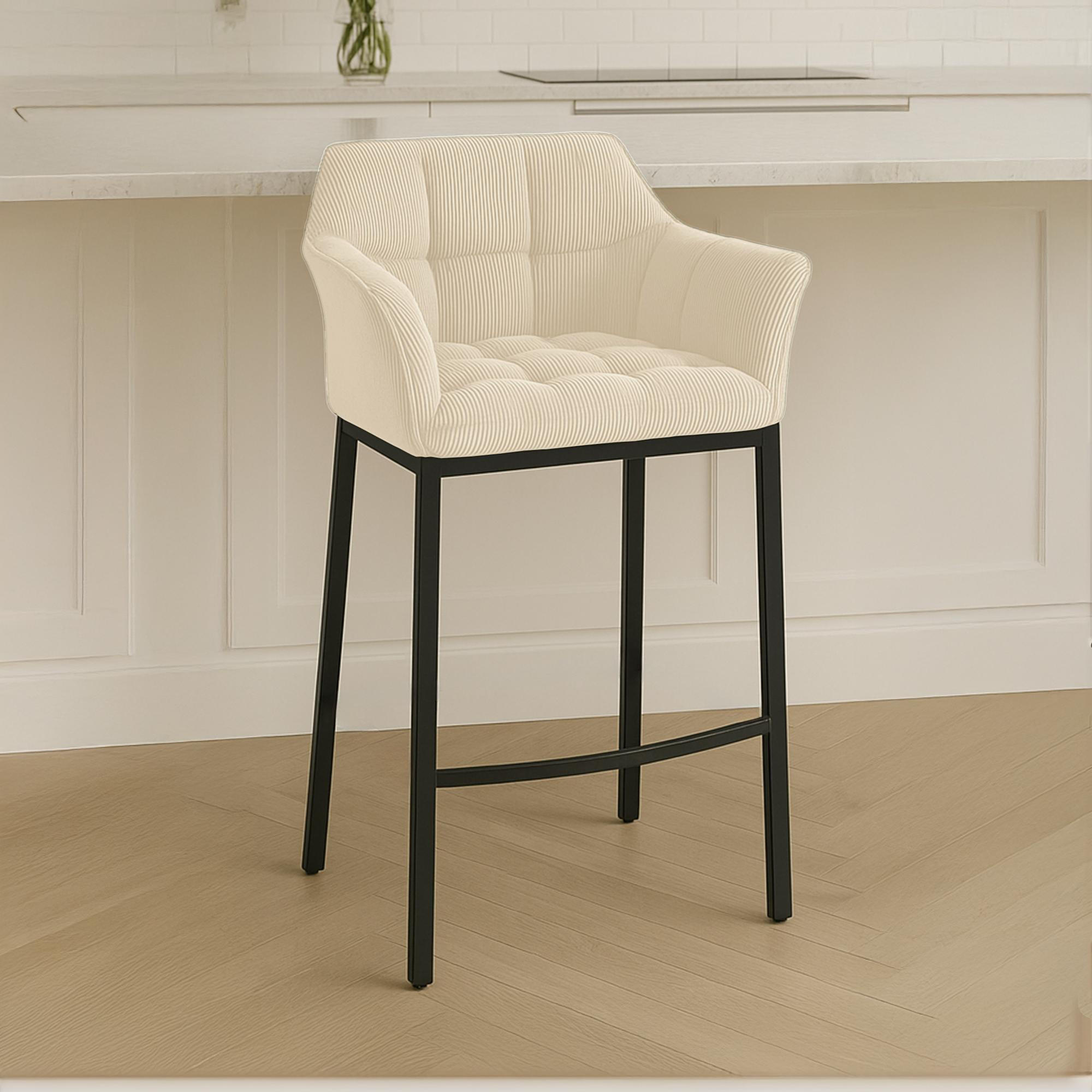 BARHOCKER Metall Creme - Creme/Schwarz, Metall (64/110/48cm) - CLP