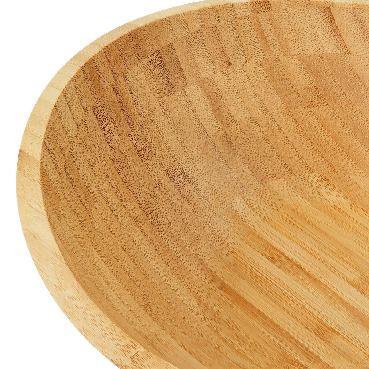 SALATSCHÜSSEL - Hellbraun, Holz (27.5/29/12cm) - Relaxdays