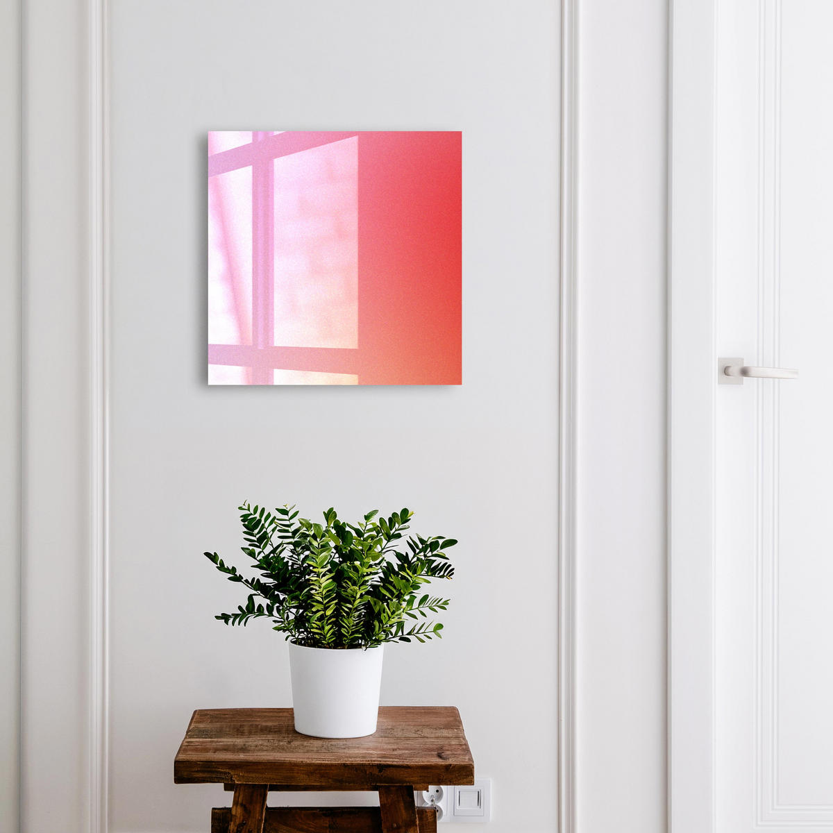 SCHLÜSSELBOX Weiß 30x30 cm – Türöffnung nach rechts - Bunter Nebel - Pink, Metall (30/30/5cm) - TULUP
