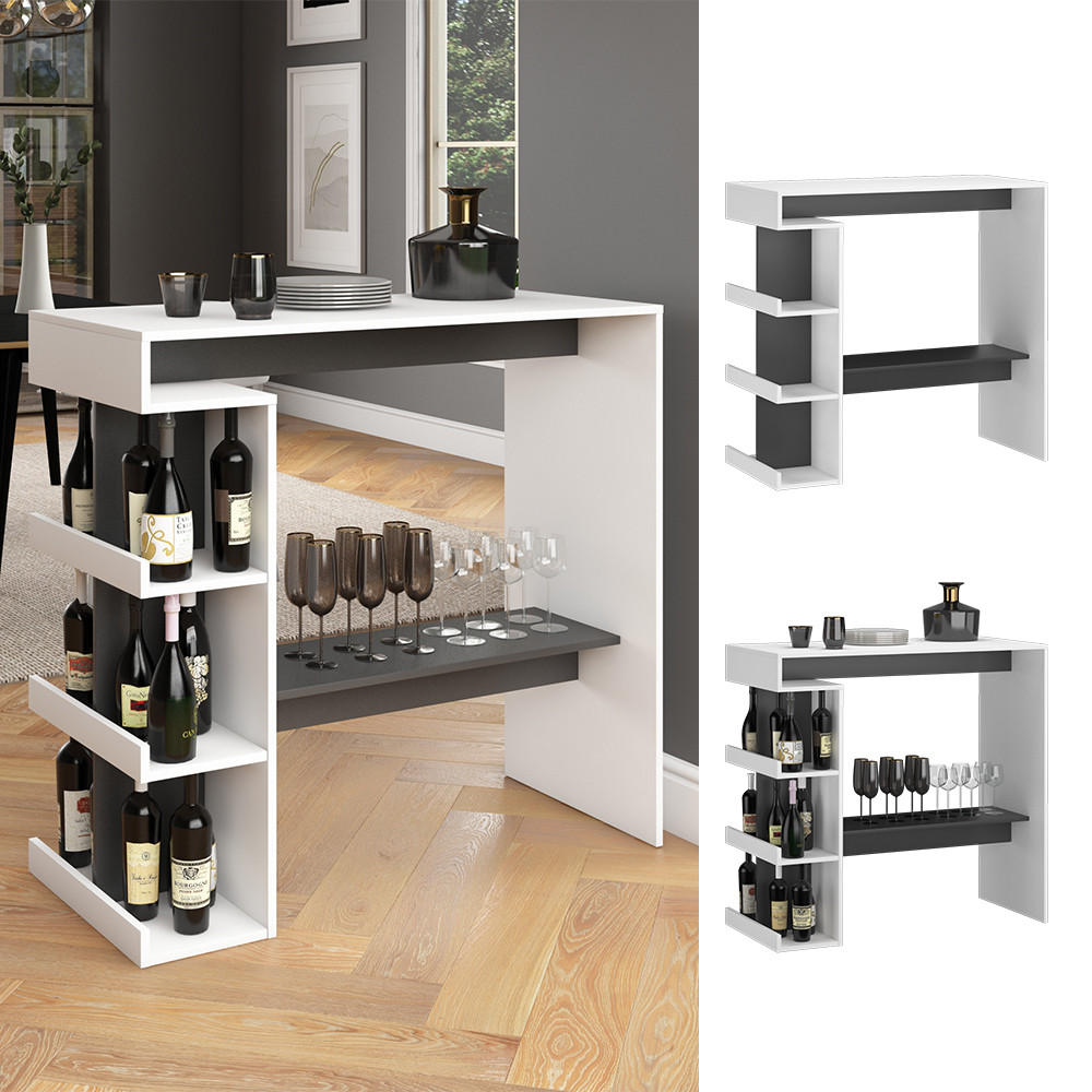 BARTISCH Dana Weiß 108 x 50 cm - Anthrazit/Weiß, Holzwerkstoff (108/103/50cm) - Vicco