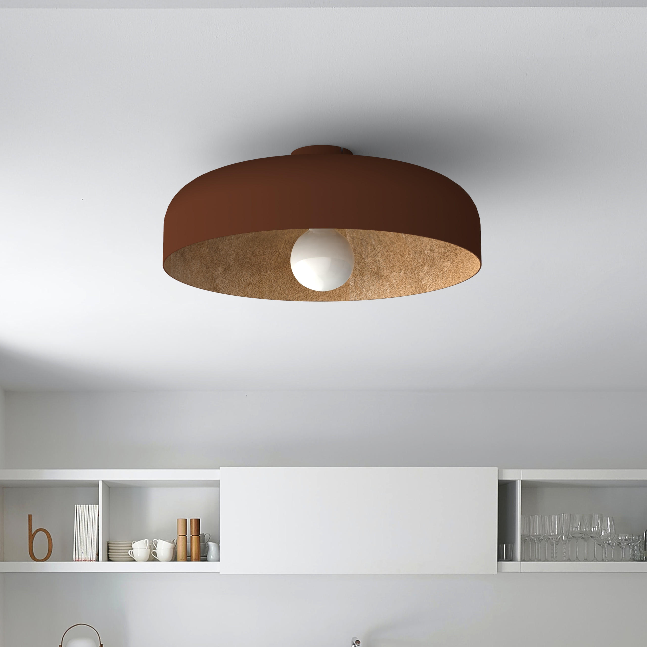 DECKENLEUCHTE - Braun, Metall (40/40/12cm) - Lumicom