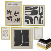 WANDBILDER 5er Set - 50x50 cm & 20x30 cm & 40x60 cm Goldrahmen - Matisses stilvolle Pflanzenbilder - Goldfarben, Kunststoff (40/60cm) - ArtPrintCave