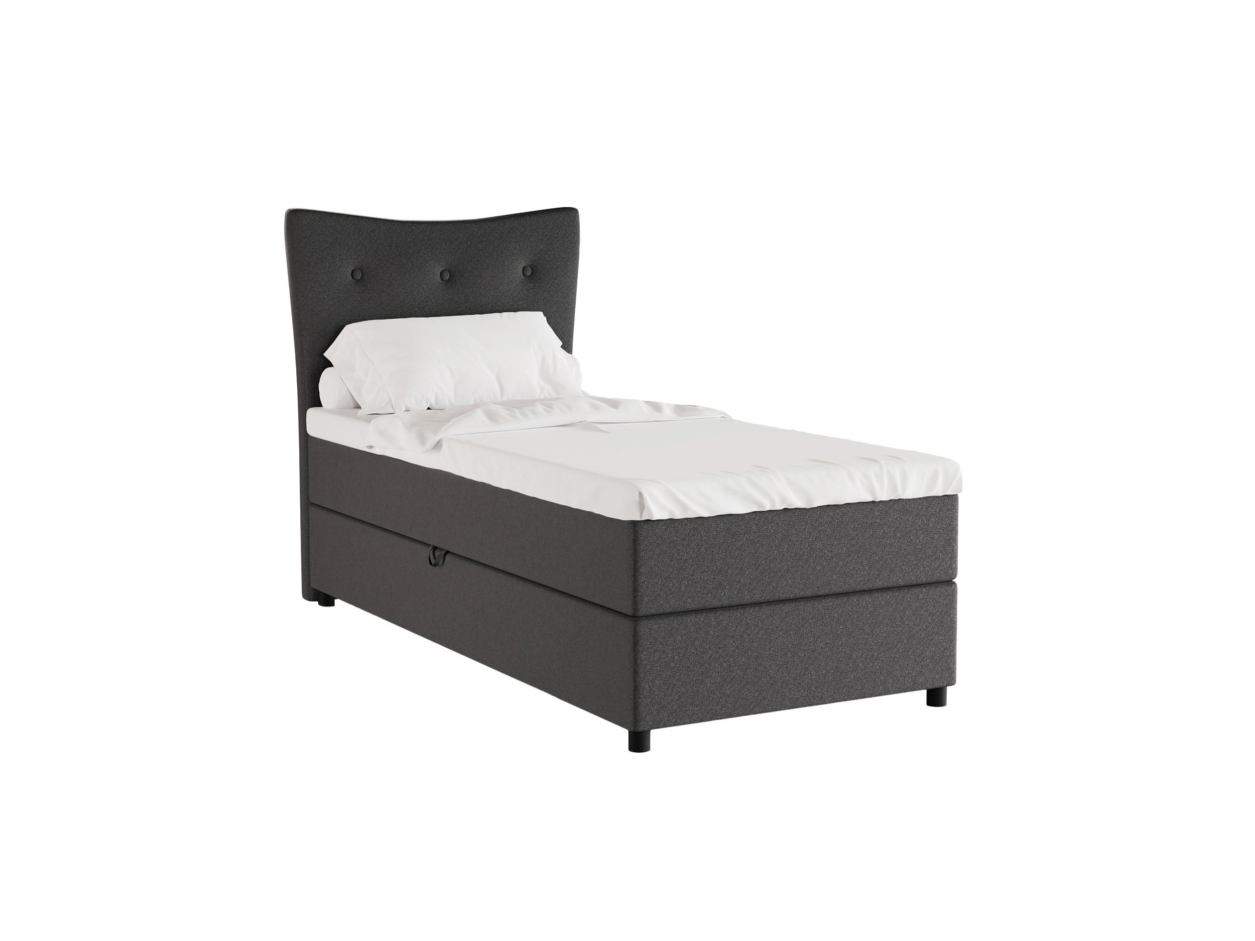 BOXBETT Nevada 90x200 cm Polsterbett mit hochwertiger Bonell-Matratze und Topper - hellgrau - Hellgrau, Holz (90/200cm) - Homesy