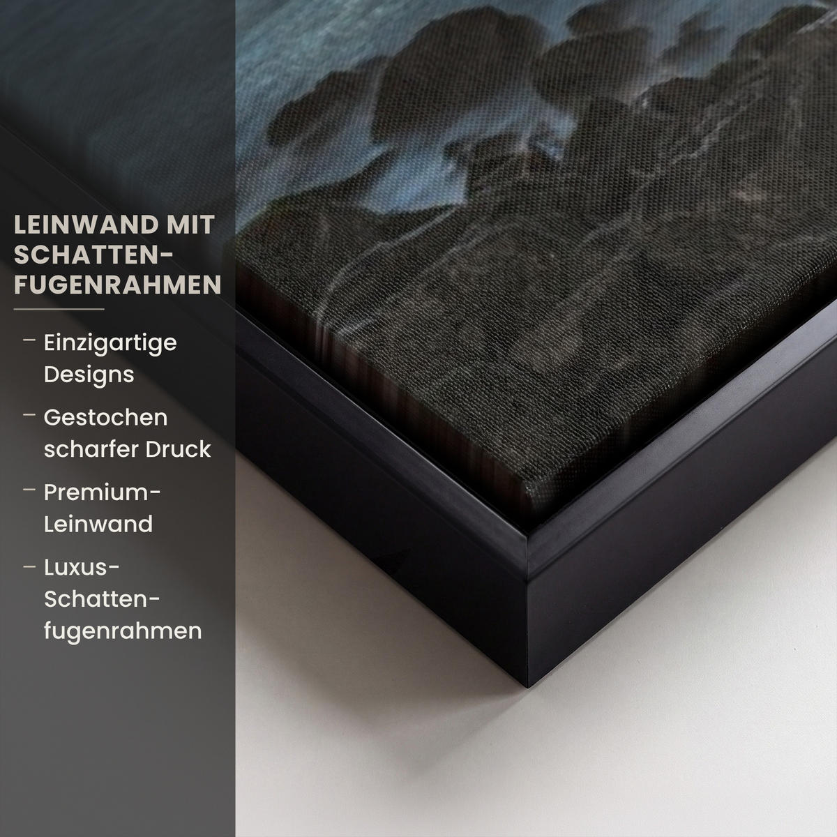 LEINWAND Bilder mit Rahmen - New York - Skyline - Stadt - Blau - 90x60 - Blaugrau, Textil (90/60cm) - MuchoWow