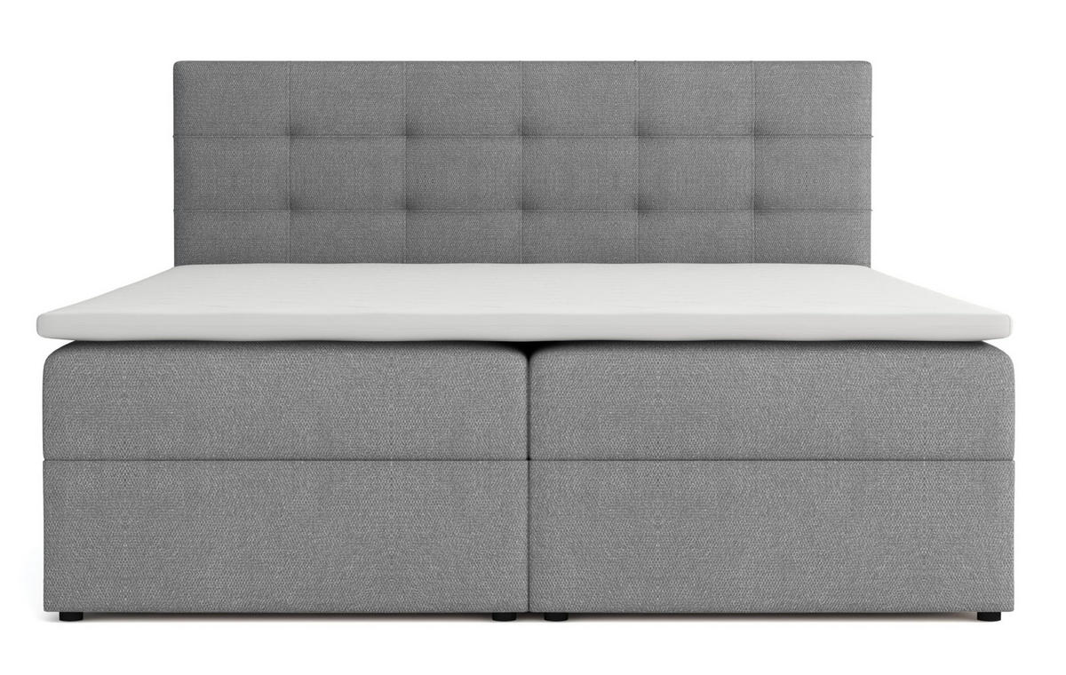 BOXBETT JESSA mit Bettkästen H2/H3 Matratze 140x200cm - Grau, Holzwerkstoff (140/200cm) - VENASI MÖBEL