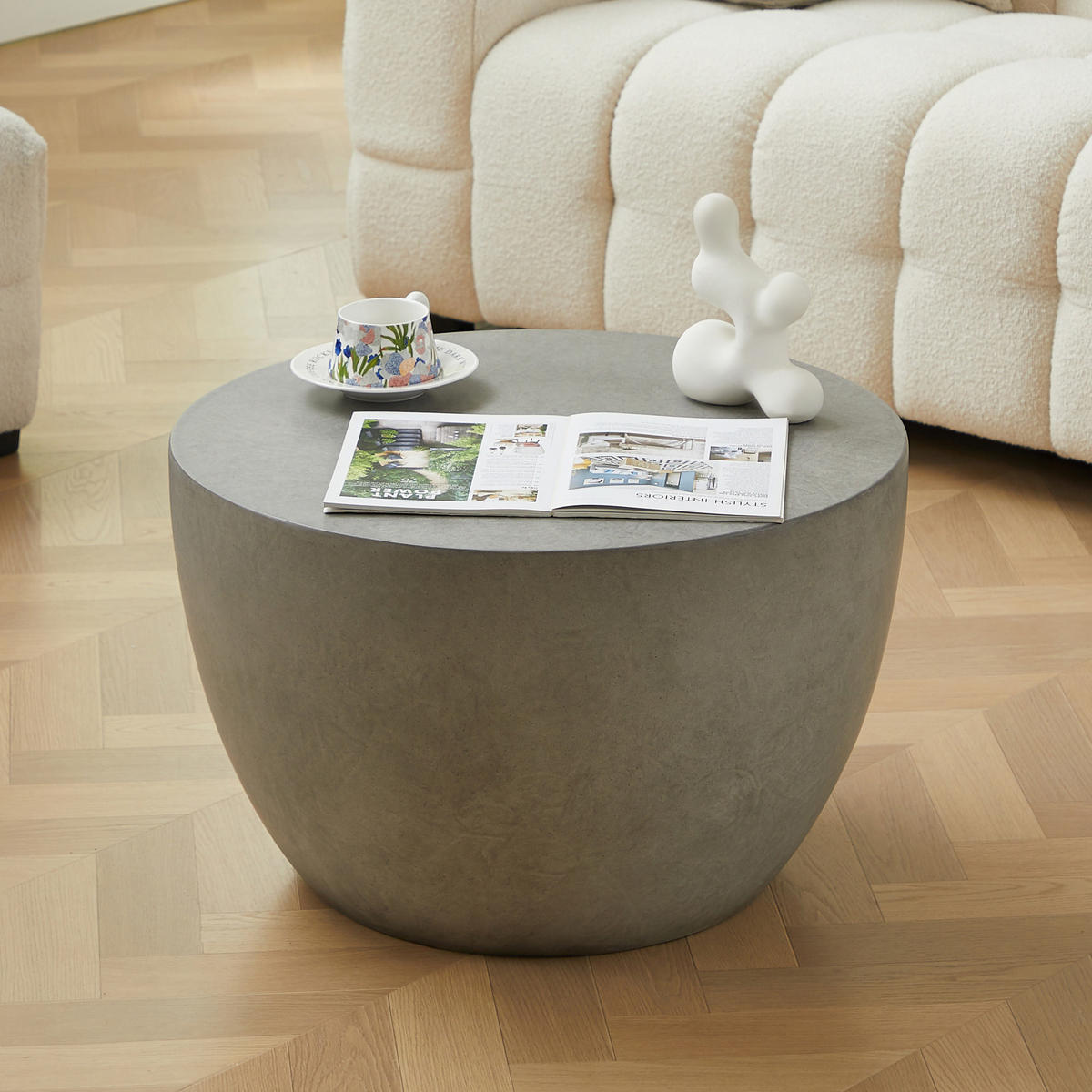 COUCHTISCH Rund Grau 64 x 64 x 38 cm - Grau, Metall (64/64/38.5cm) - Nordlys