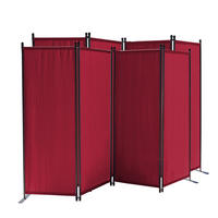 PARAVENT 2 Stück 4-tlg. 220x165 cm Rubinrot - Rot, Metall (220/165cm) - QUICK STAR