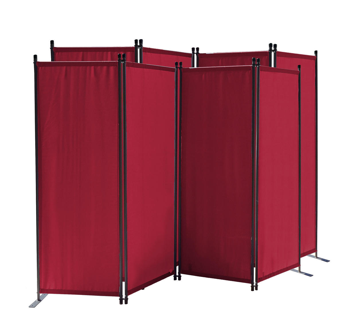 PARAVENT 2 Stück 4-tlg. 220x165 cm Rubinrot - Rot, Metall (220/165cm) - QUICK STAR