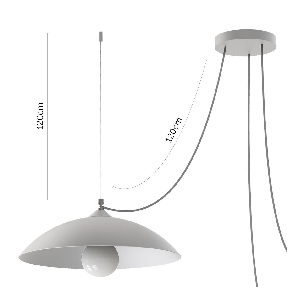 HÄNGELEUCHTE Dream X3 - Weiß, Metall (40/40/9cm) - Lumicom