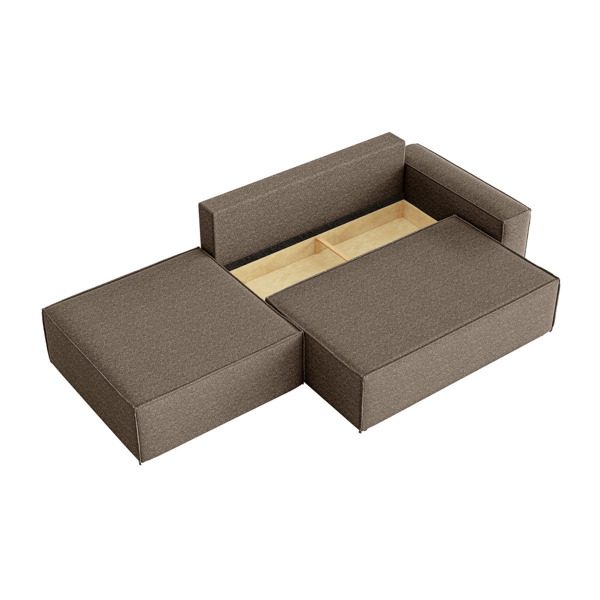 SCHLAFSOFA Lummo Si mit Schlaffunktion, Braun - Braun, Textil (263/70/100cm) - Fedve