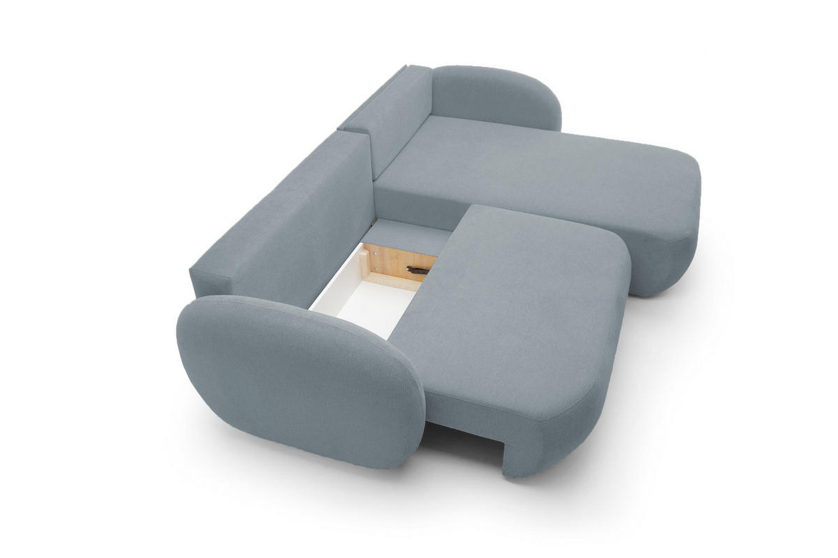 ECKSOFA OLIO L-Form Schlaffunktion mit Bettkasten, lose Rückenkissen, freistehend, RECHTS 248x174 cm Dark grey - Blaugrau, Holz/Textil (248/174cm) - DomoHome