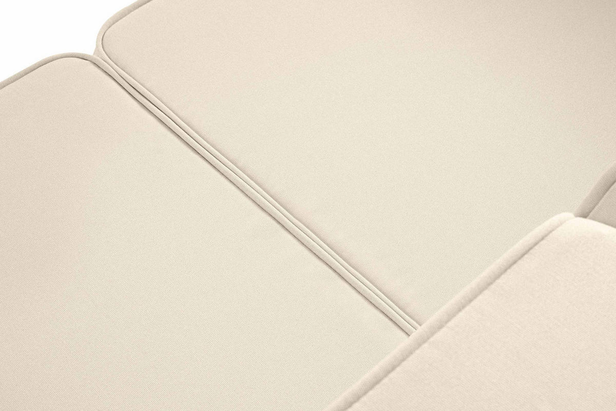 GARTENSOFA TRIGLO 3-Personen, Stahlrahmen, Modern, Weiß/Cremeweiß - Creme/Weiß, Textil/Metall (229/70/69cm) - KONSIMO®