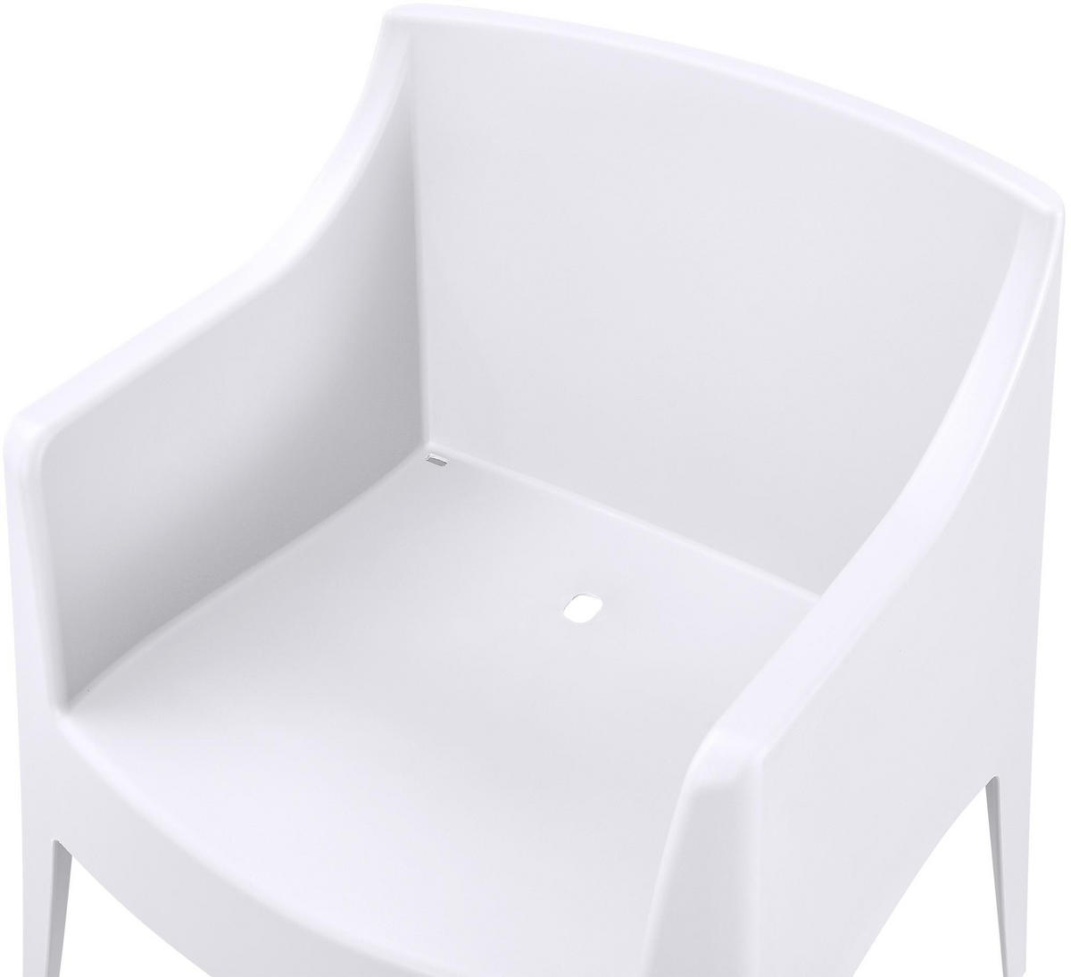 GARTENSTUHL Henri 4er Set 73x57x78cm Kunststoff Weiß Stapelstuhl - Weiß, Kunststoff (73/78/57cm) - DELUKE