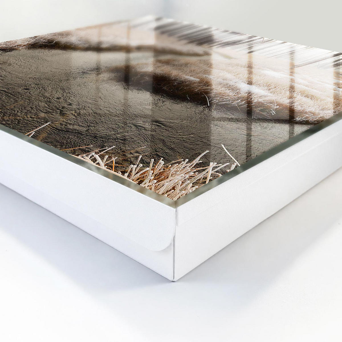 SCHLÜSSELBOX Weiß 30x30 cm – Türöffnung nach rechts - Winter River - Weiß, Metall (30/30/5cm) - TULUP