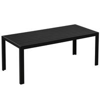 GARTENTISCH aus Aluminium 190 x 84,5 x 72 cm Schwarz wetterbeständig - Schwarz, Metall (190/84.5/72cm) - Modfu