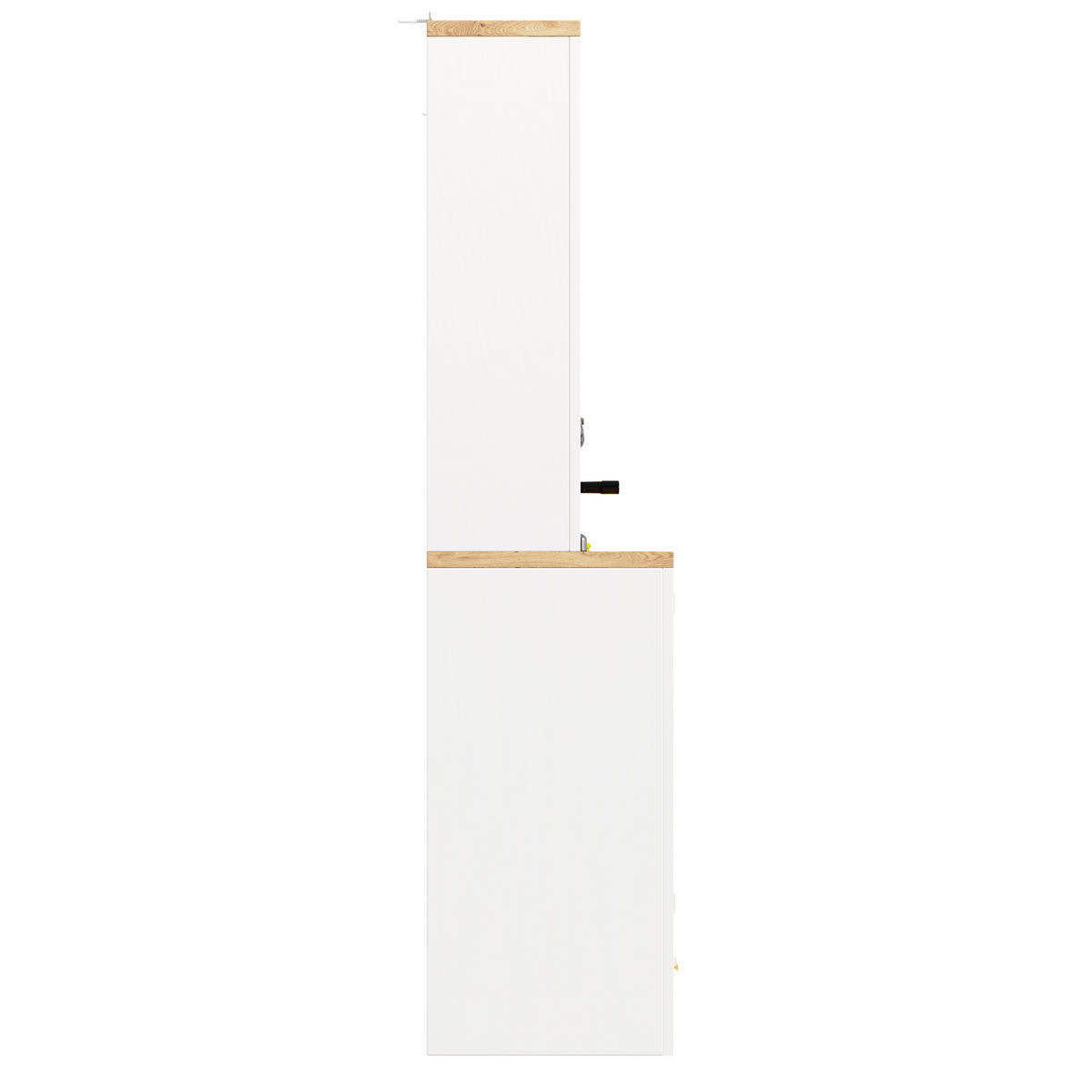 GESCHIRRSCHRANK aus MDF+Glas 120x40x188cm in Weiß mit LED-Leiste - Weiß, Holzwerkstoff (120/188/40cm) - Modfu