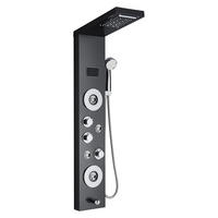 ÜBERKOPFBRAUSESET Schwarz Edelstahl 304 LED Temperaturanzeige - Schwarz, Metall (20/122/46cm) - Kaket