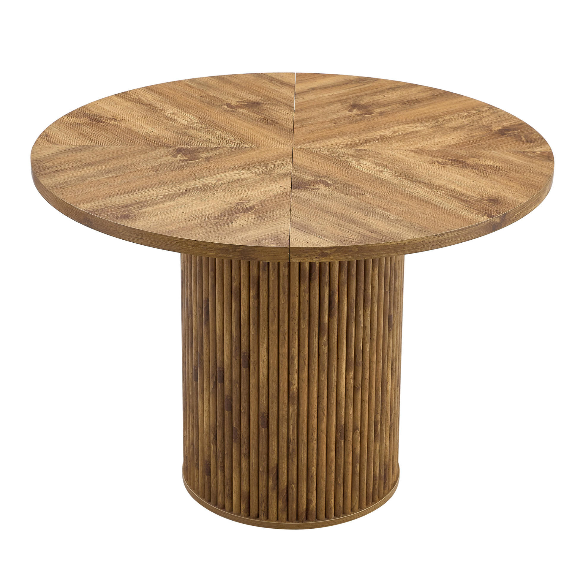 ESSTISCH 100/100/76 cm aus MDF mit Stauraum und zylindrischem Säulenfuß, Holzfarben - Naturfarben, Holzwerkstoff (100/100/76cm) - Redom