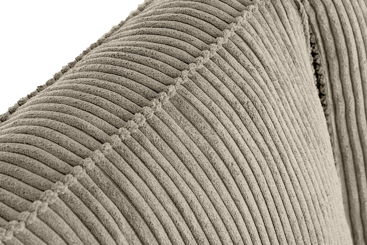 2-SITZER-SOFA INVIA Klassische-Stil mit Armlehnen, Feinkord-Stoff, Beige - Hellbraun/Beige, Textil (164/87/98cm) - KONSIMO®