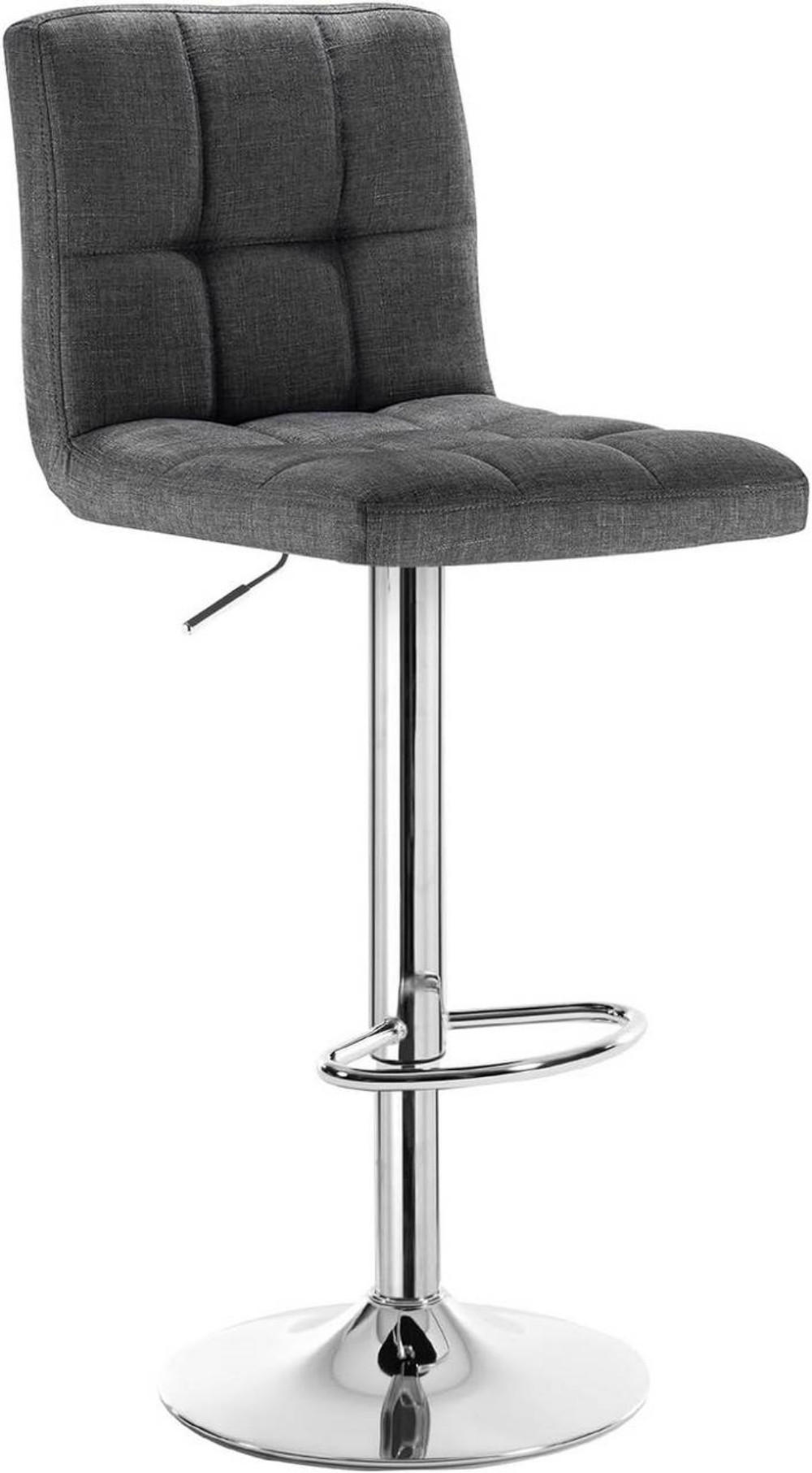 BARHOCKER drehbar, Leinen, Dunkelgrau - Dunkelgrau/Silberfarben, Textil/Metall (44/92/38.5cm) - Woltu