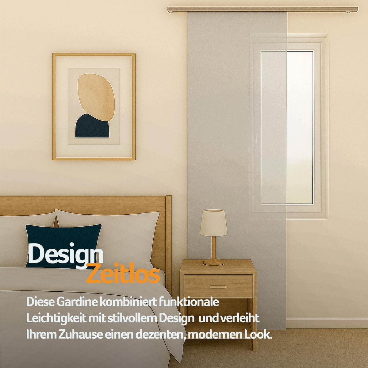 FLÄCHENVORHANG blickdicht 60x245 cm Hellgrau mit Technik - Hellgrau, Textil (60/245cm)