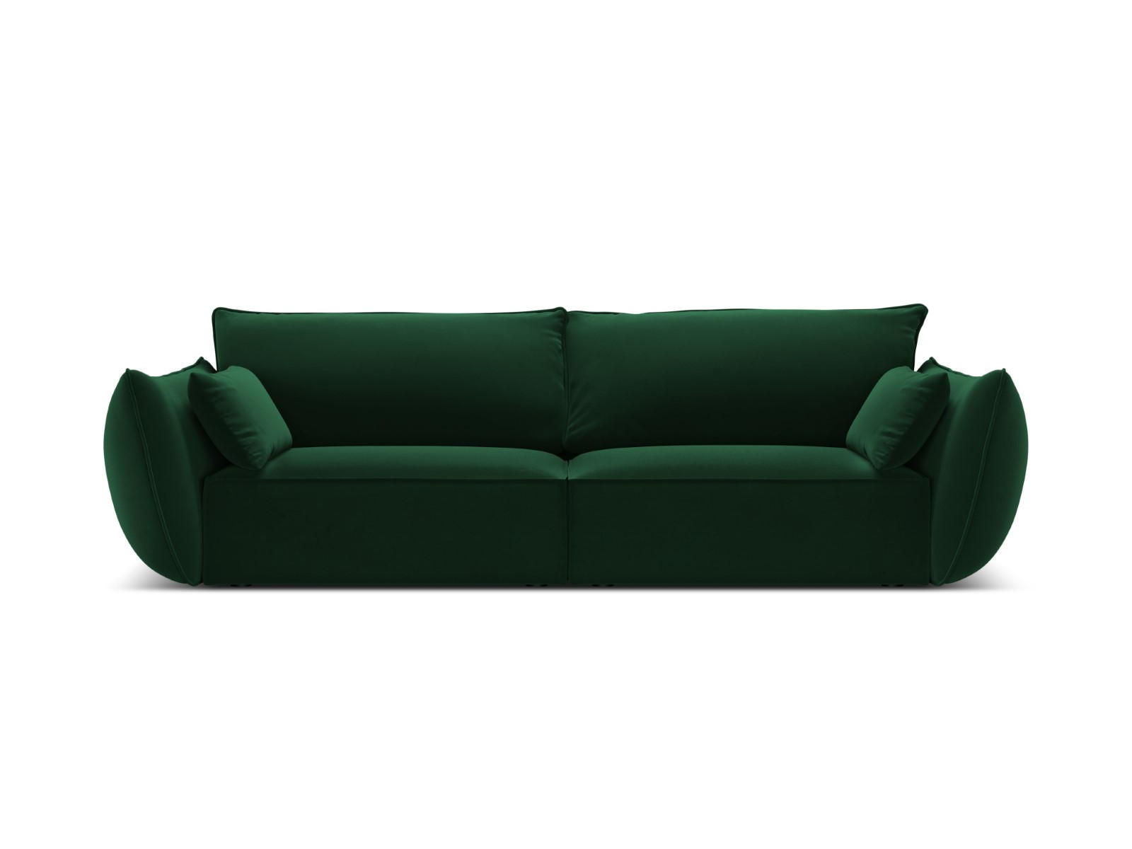 SOFA Kaelle aus Samt flaschengrün 3 Sitzplätze - Dunkelgrün, Textil (100/85/208cm) - Micadoni