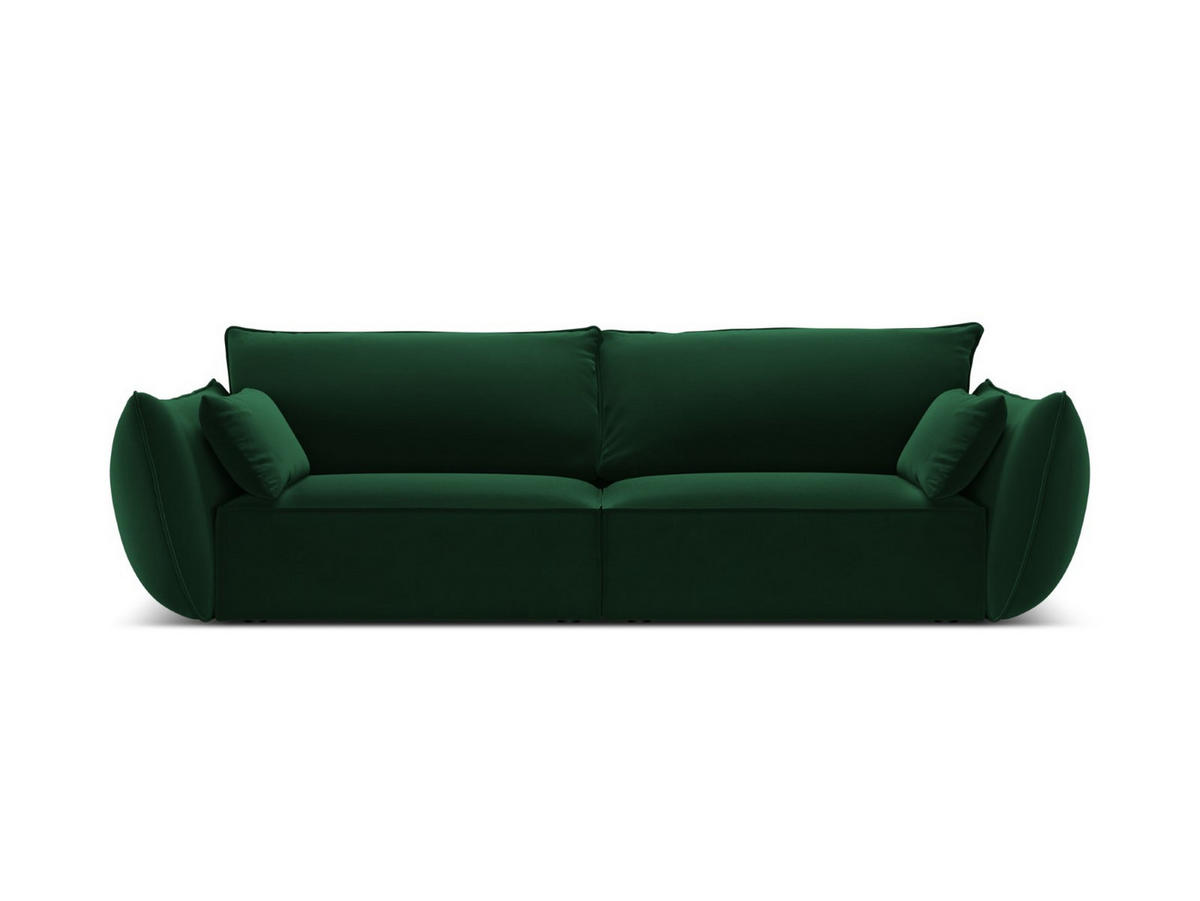 SOFA Kaelle aus Samt flaschengrün 3 Sitzplätze - Dunkelgrün, Textil (100/85/208cm) - Micadoni