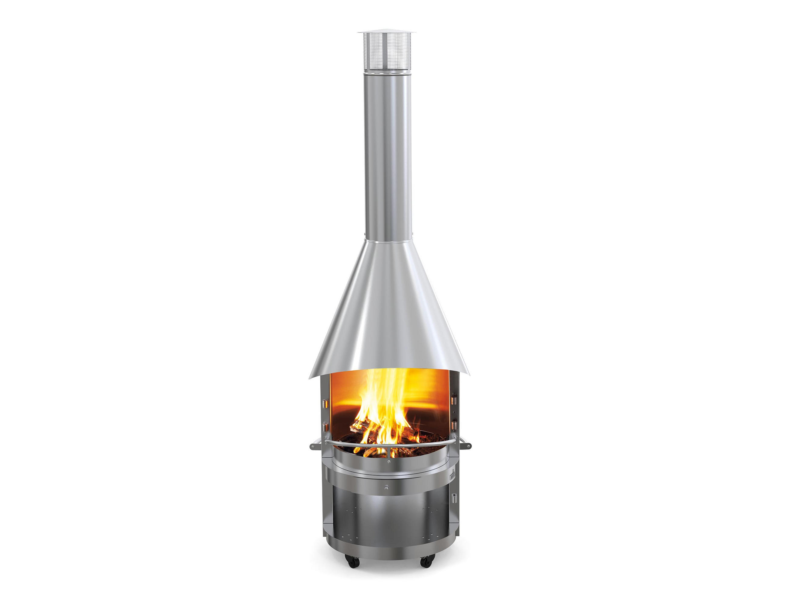 GARTENKAMIN Fuego 70 Edelstahl mit Grillrost, Ø 70 cm - Silberfarben, Metall (76/126/72cm) - Asado