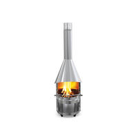 GARTENKAMIN Fuego 70 Edelstahl mit Grillrost, Ø 70 cm - Silberfarben, Metall (76/126/72cm) - Asado