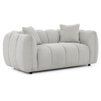 2-SITZER SOFA Nubira in tief gesteppter Bubble-Optik aus weichem Hellgrau Strukturstoff im modernen Design - Hellgrau/Schwarz, Holz/Kunststoff (172/69/89cm) - S-Style Möbel