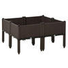 HOCHBEET, 4-tlg. Pflanzkasten mit Abflusslöchern, Rattan-Look, Blumenkasten, DIY, Braun, 40 x 40 x 45 cm - Dunkelbraun, Kunststoff (40/44/40cm) - Outsunny
