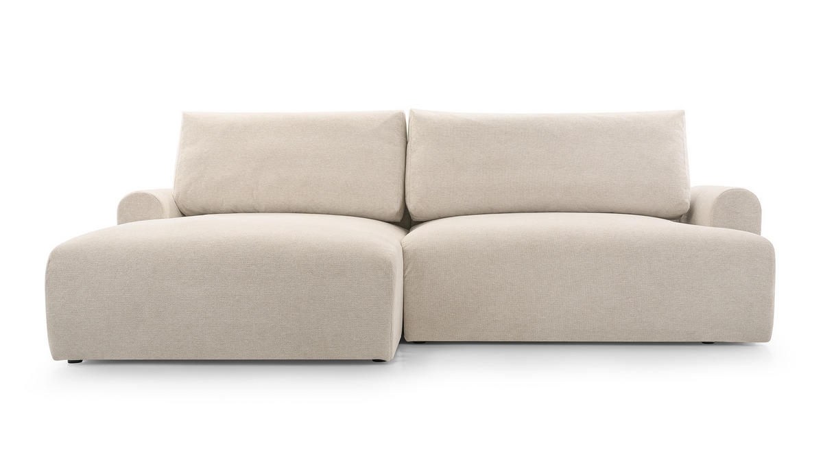 ECKSOFA mit Schlaffunktion Brauel, Creme - Creme, Textil (150/260cm) - Meblito