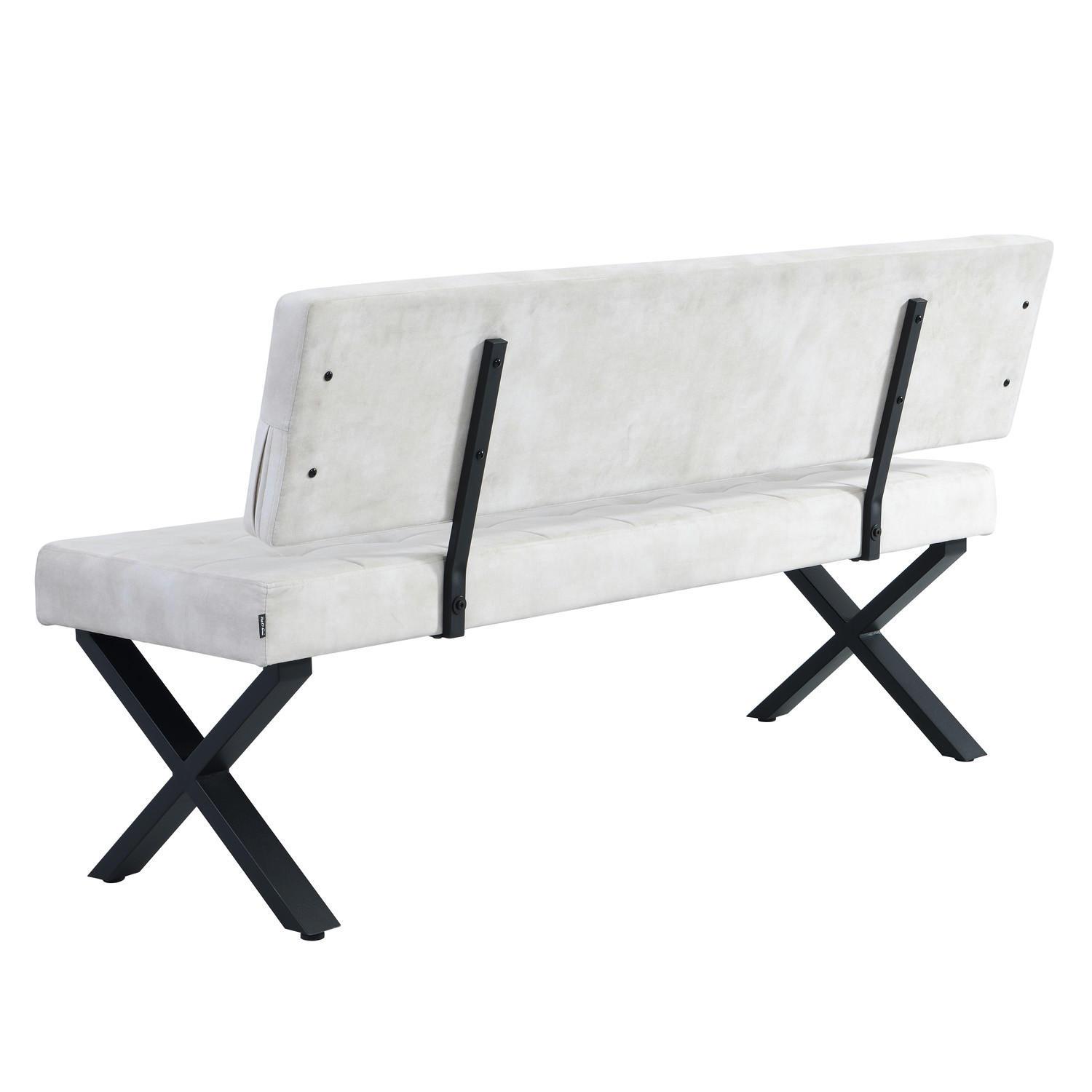 SITZBANK KAREN - Grau, Metall (160/48/56cm) - B&D Home