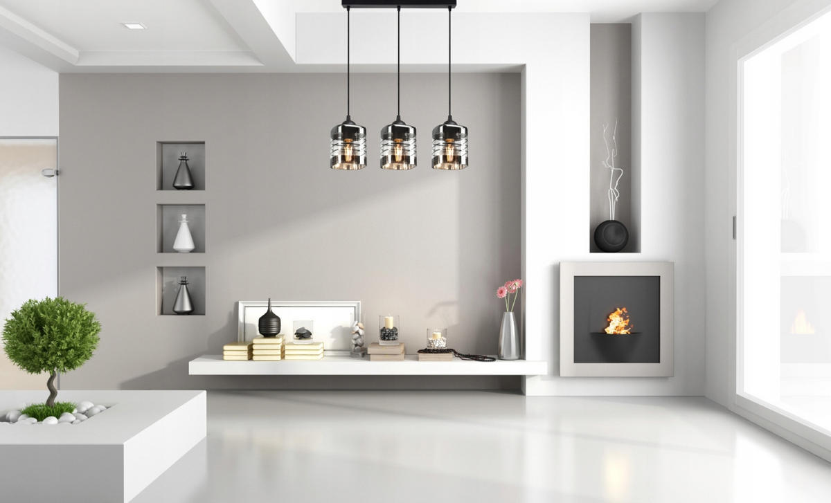 PENDELLEUCHTE TRAGLAS - Transparent/Schwarz, Glas/Metall (10/55/80cm) - kiki design