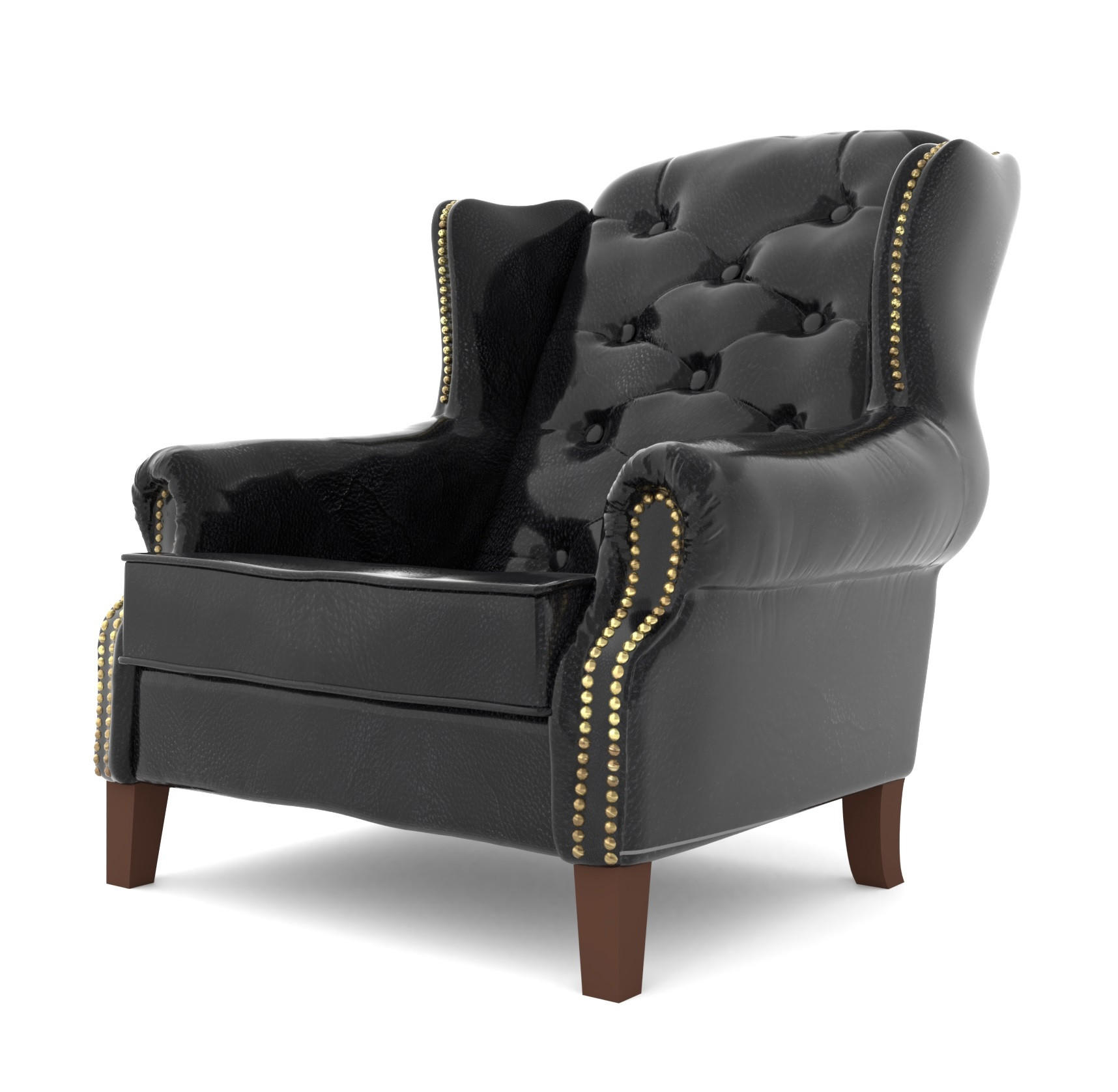 CHESTERFIELD-SESSEL Lento Rotbraun vegan Leder - Bordeaux/Braun, Holz/Textil (102/102/93cm) - S-Style Möbel