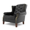 CHESTERFIELD-SESSEL Lento Rotbraun vegan Leder - Bordeaux/Braun, Holz/Textil (102/102/93cm) - S-Style Möbel