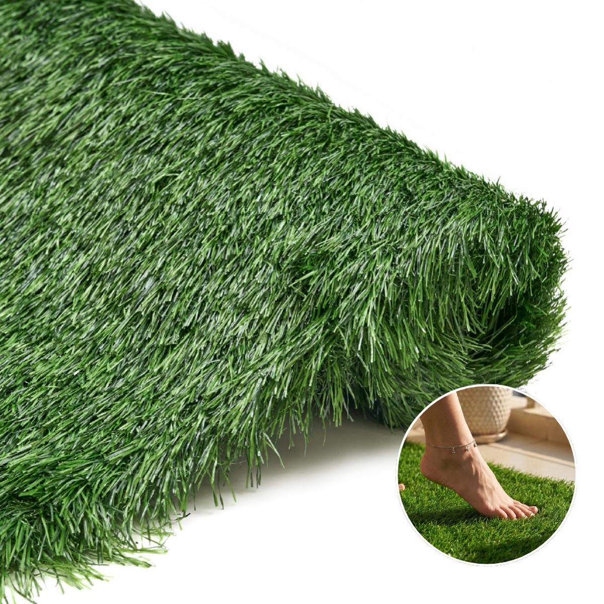 KUNSTRASEN Verde 50 mm – UV-beständig, pflegeleicht, wetterfest für Garten & Terrasse 300/300 cm - Grün, Textil (300/300cm) - Tapiso