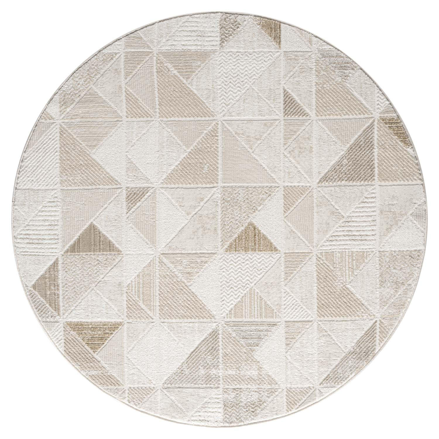 KURZFLOR-TEPPICH Antik 231 Creme 160 cm Rund - Creme, Textil (160/160cm) - carpet city