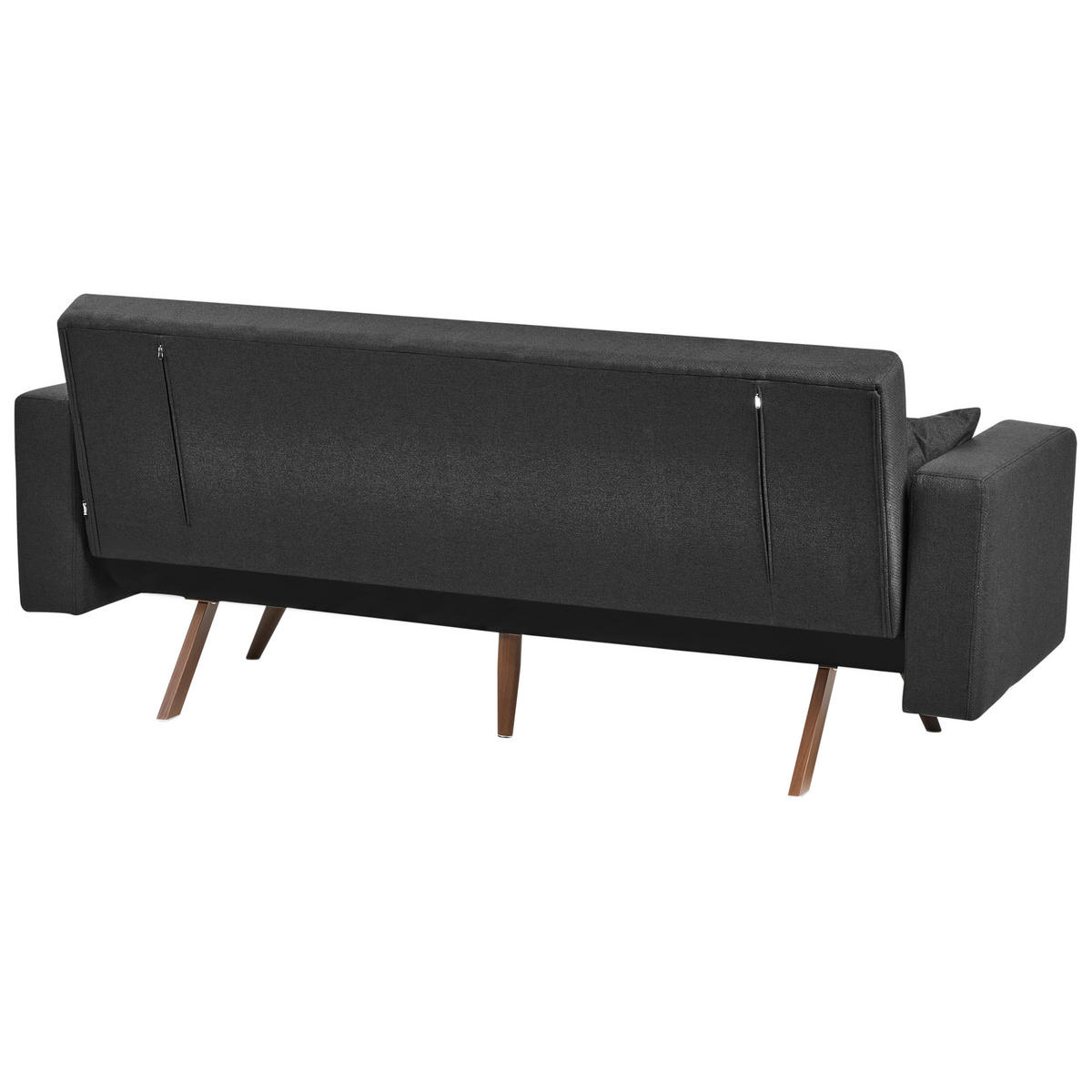 SCHLAFSOFA 3-Sitzer Schwarz Hjulby - Schwarz, Textil (220/90/82cm) - Beliani