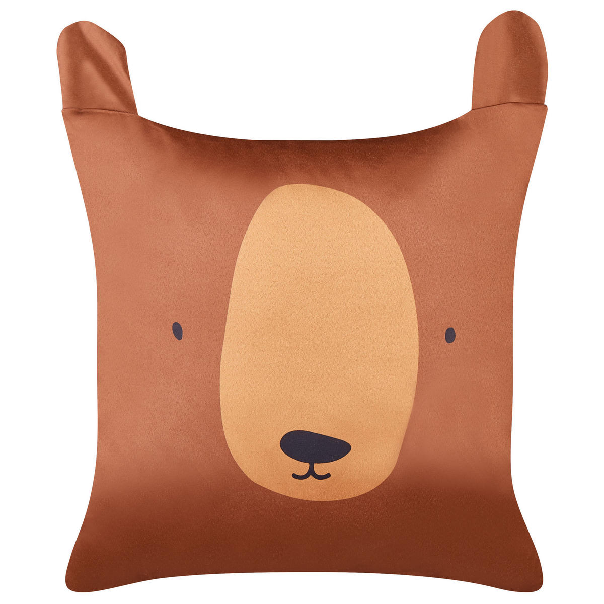 Dekokissen 2er-Set Braun 45/45 cm Teddybear - Braun, Naturmaterialen (45/45cm) - Beliani