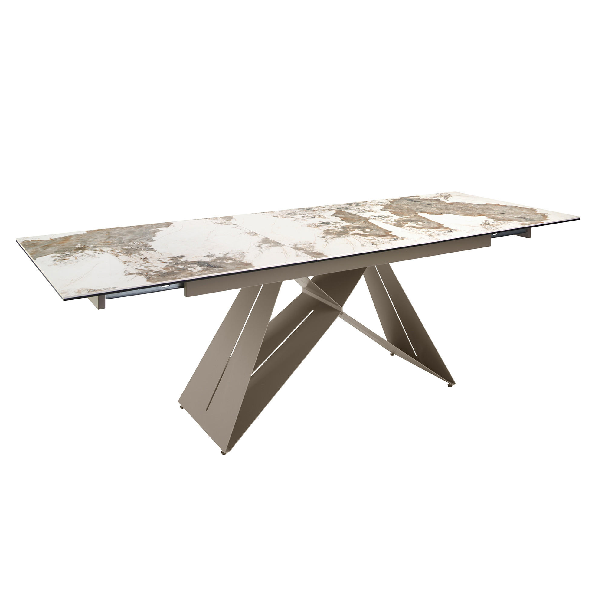 ESSTISCH Rechteckig Weiß Taupe Grau 180/90/76 cm - Goldfarben/Weiß, Stein (90/180/76cm) - ANGEL CERDA