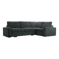 ROHOVÁ SOFAS FJORDI s funkcí spaní, Tmavě šedá - tmavě šedá, textil (296/196cm) - Fedve