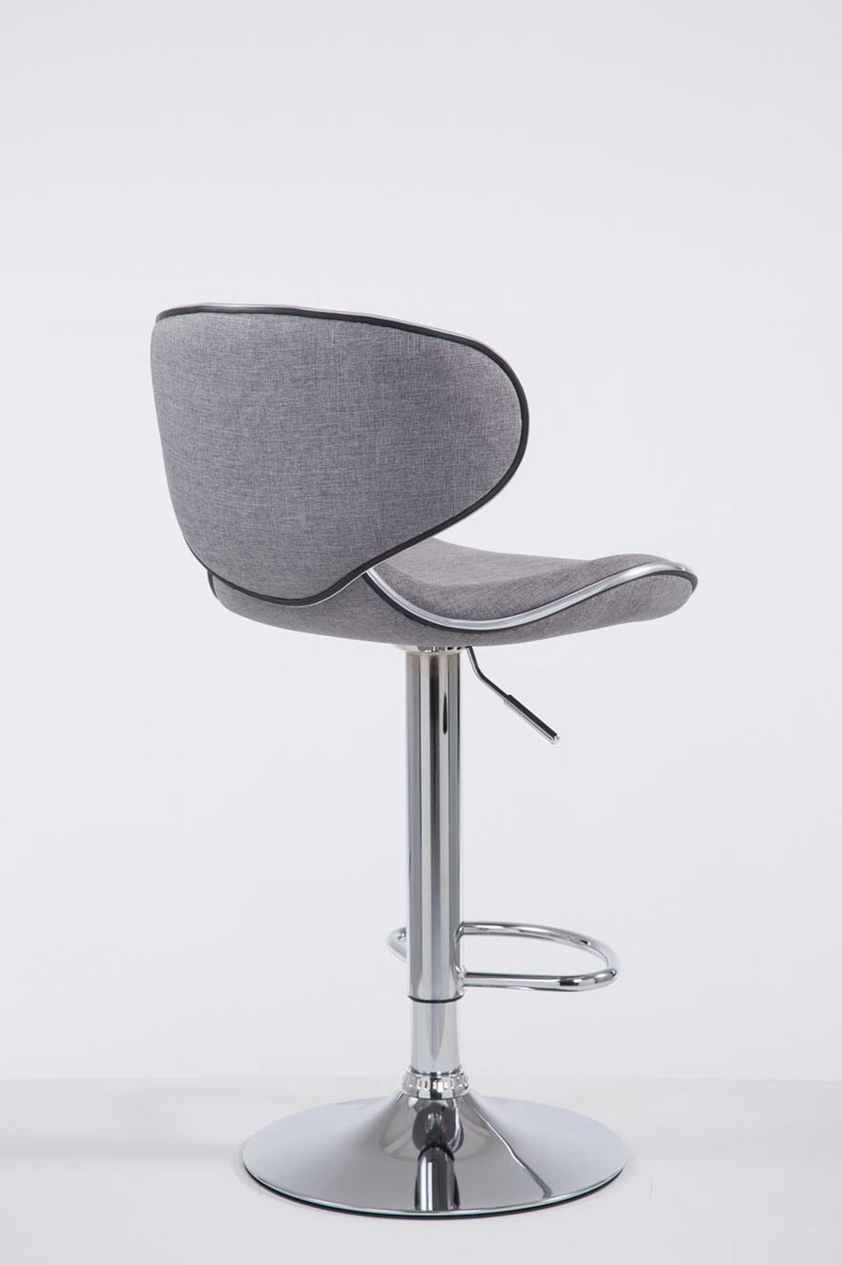 BARHOCKER Stoff hellgrau - Chromfarben/Hellgrau, Textil/Metall (46/88/49cm) - CLP