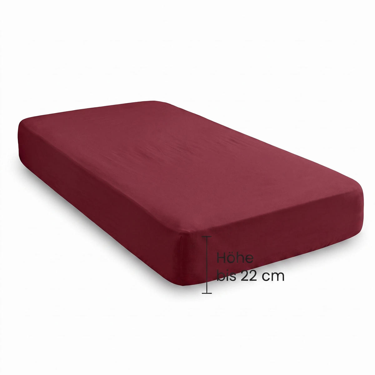 SPANNBETTTUCH Premium Jersey burgund, 90x190 cm - 100x200 cm - Bordeaux, Textil (100/200cm) - biberna